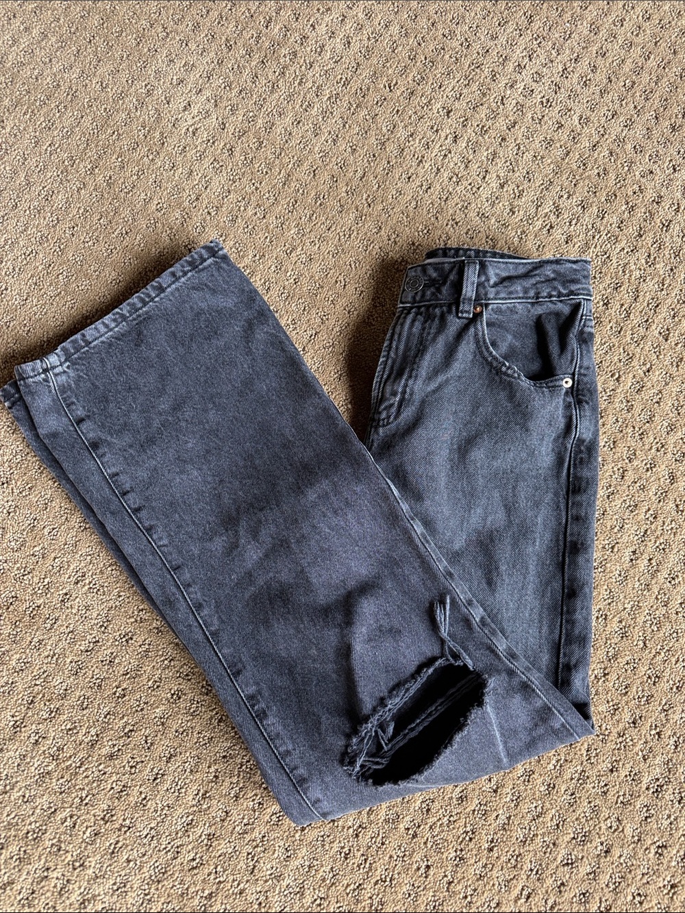 Garage Black Denim Wide-Leg Jeans